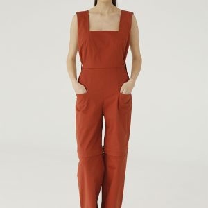 Rust-Colored Dungarees in cotton
