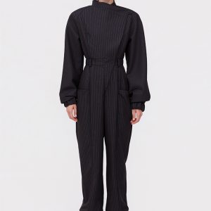 Striped jumpsuit in wool