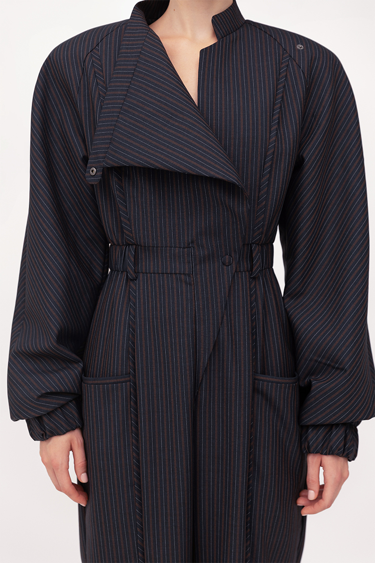 Striped jumpsuit in wool