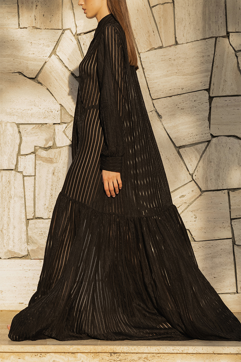 Long dress in viscose / black