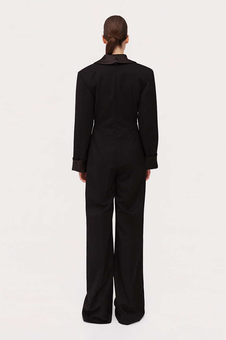 Tuxedo jumpsuit in viscose