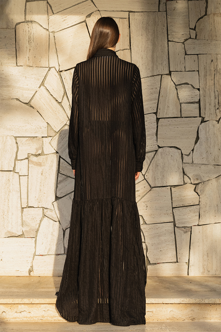Long dress in viscose / black