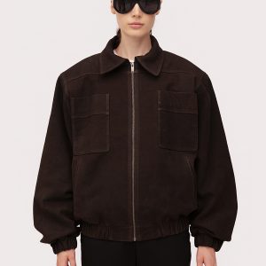 Bomber jacket in suede
