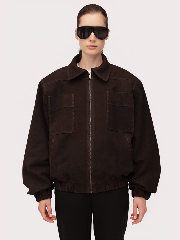 Bomber jacket in suede