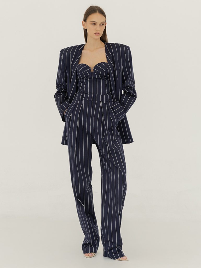Striped Cotton Silk Suit