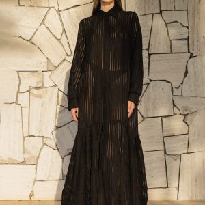 Long dress in viscose / black