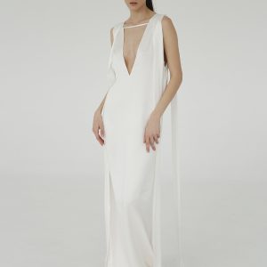 Maxi Dress in Brushed Silk / Off White