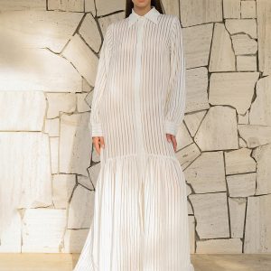 Long dress in viscose / white