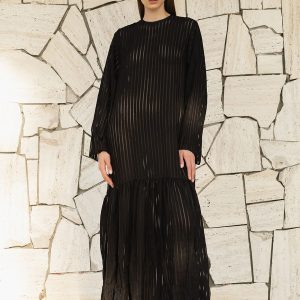Open back dress in viscose