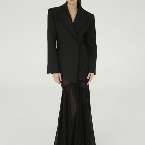 Asymmetric Set in viscose / Black