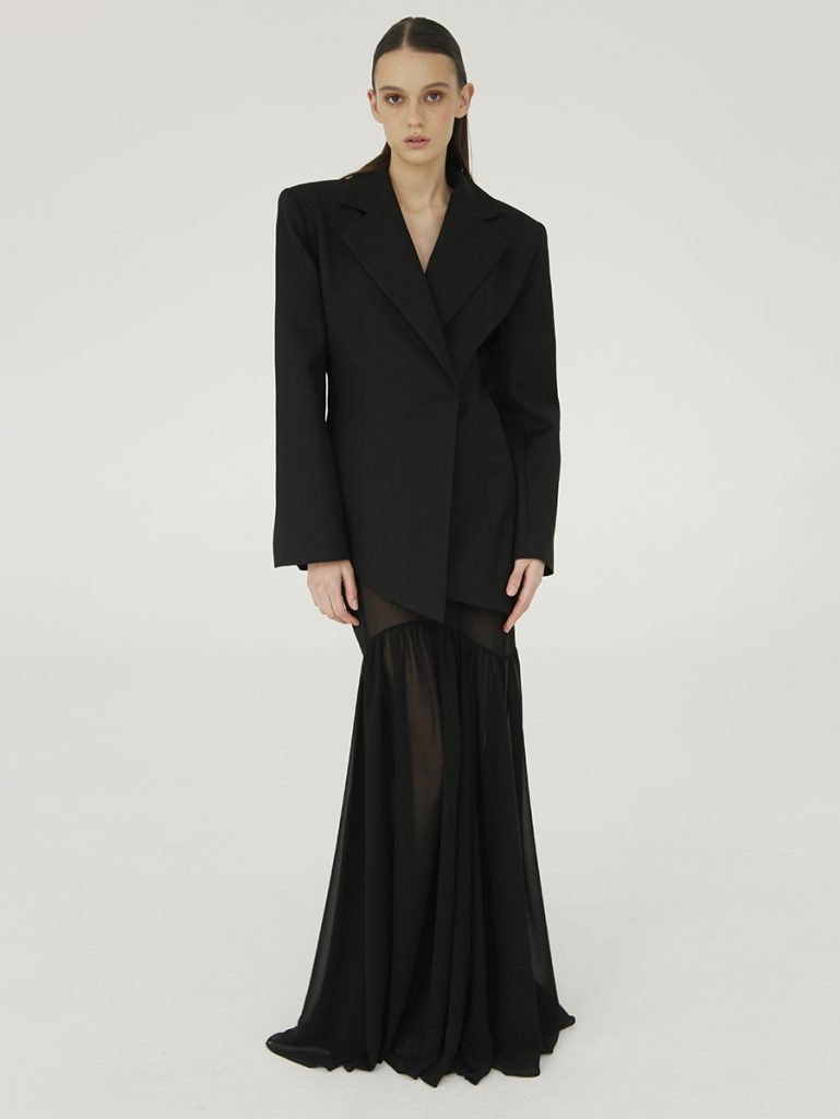 Asymmetric Set in viscose / Black