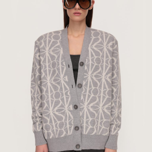 Knitted Monogram cardigan / grey