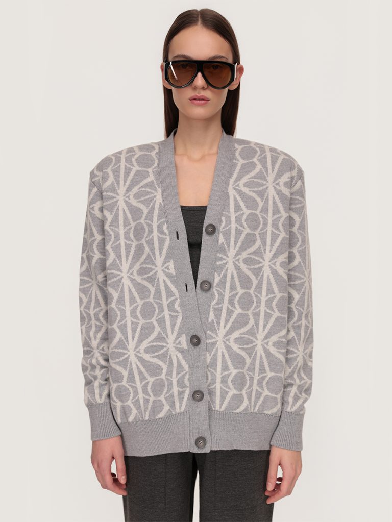 Knitted Monogram cardigan / grey