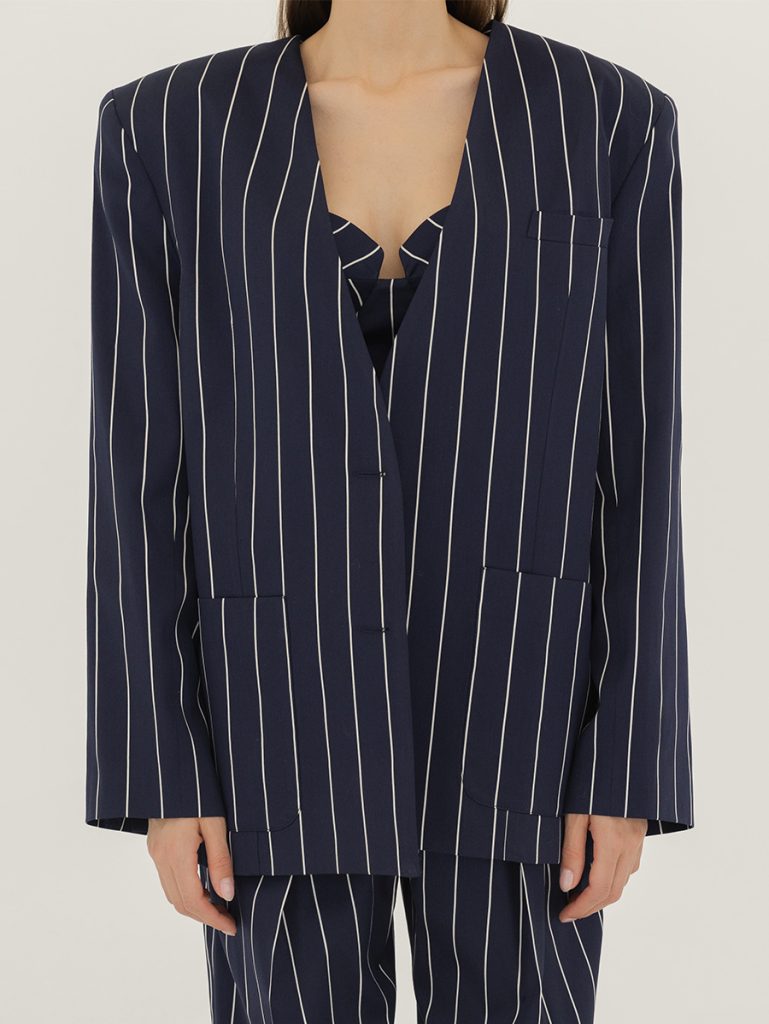 Striped Cotton Silk jacket