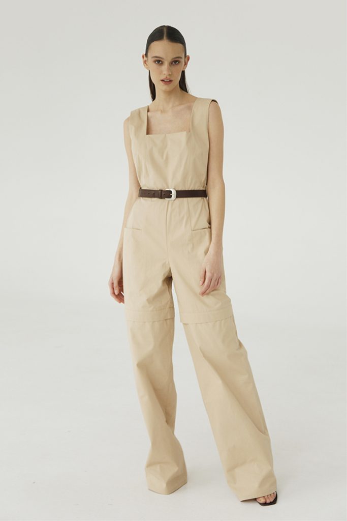 Beige Dungarees in cotton