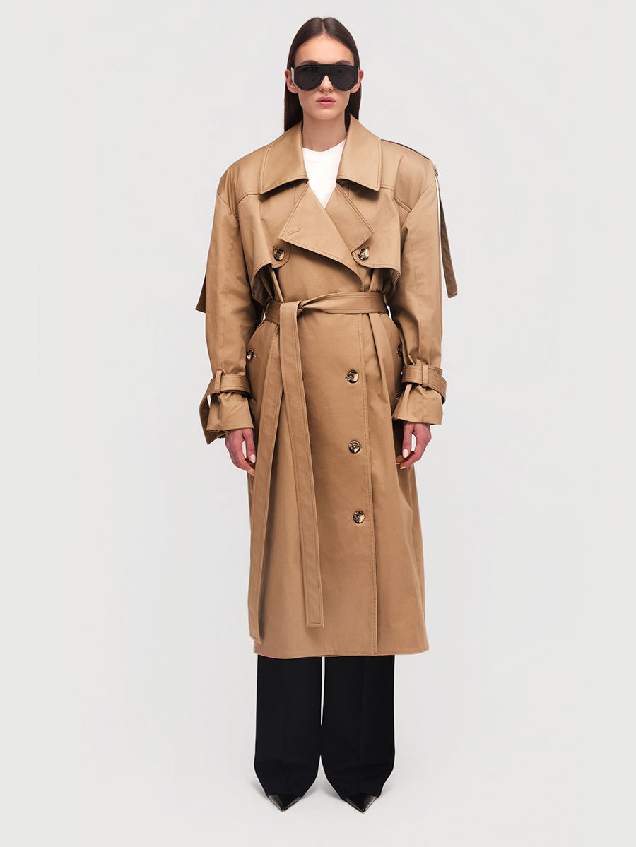 Our trench in cotton / camel - Mom's Pants