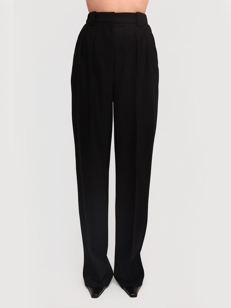 Black wool pants