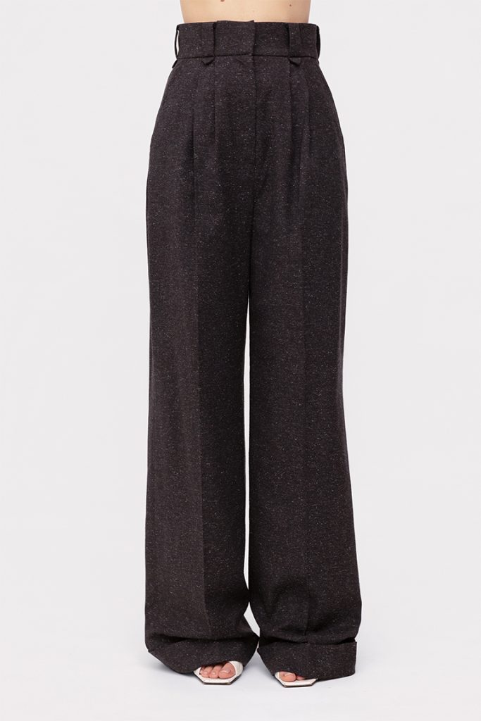 Scarf pants in silk and wool