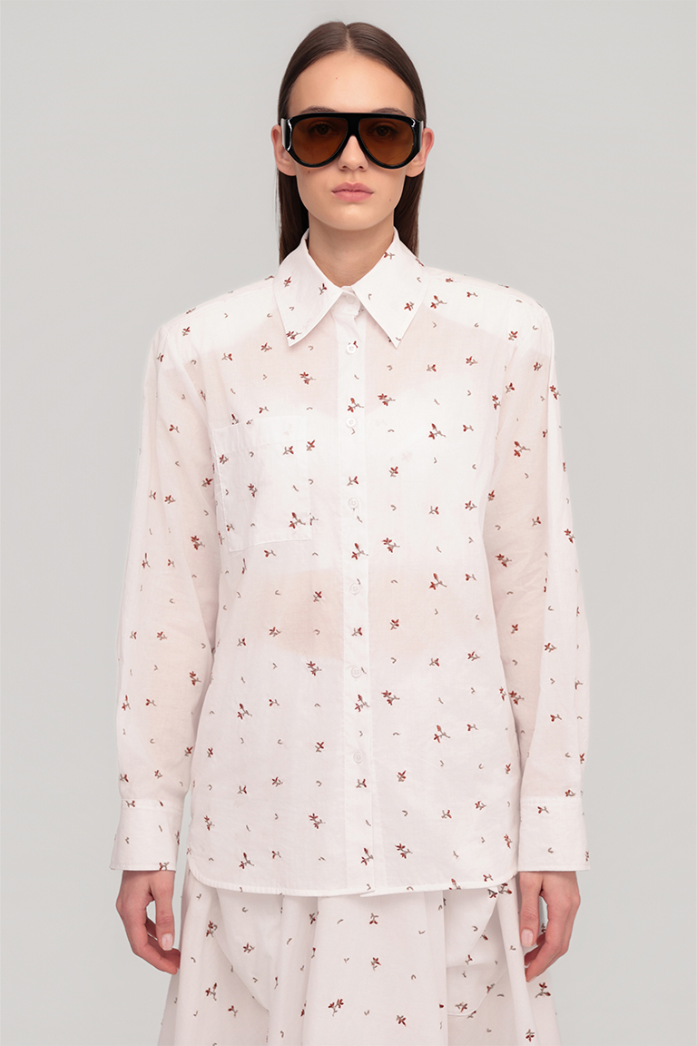 Embroidered cotton shirt