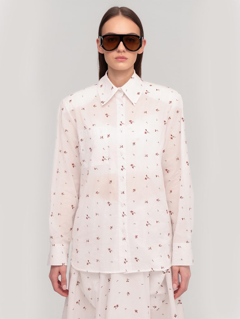 Embroidered cotton shirt