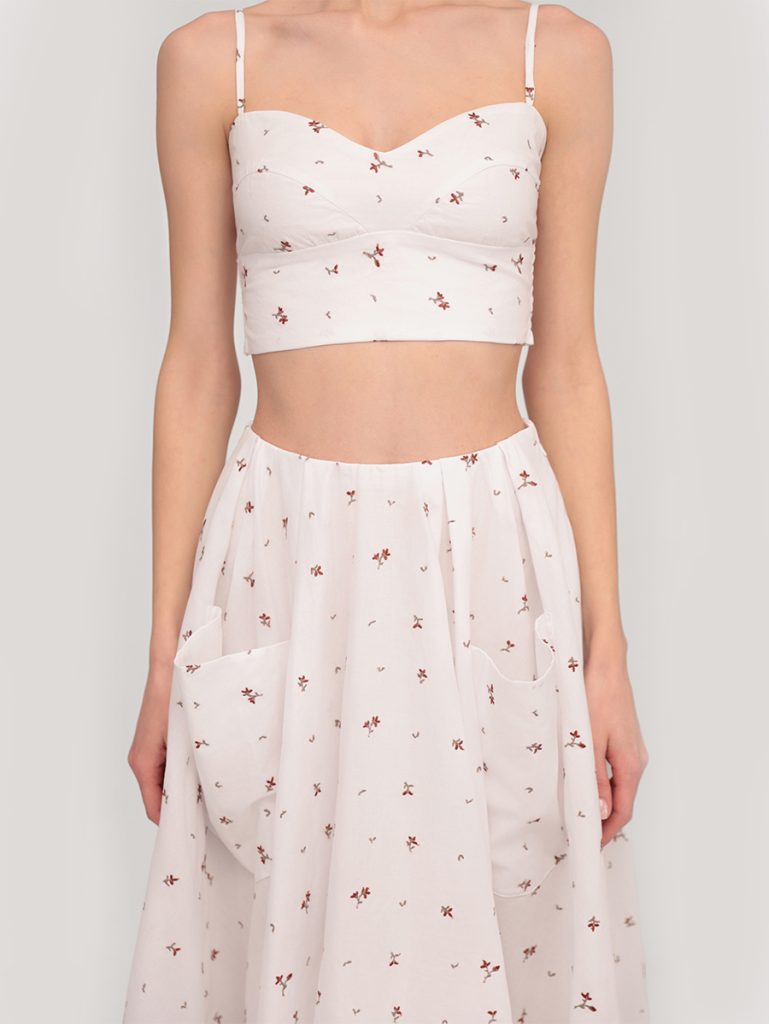 Embroidered cotton top