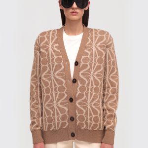 Knitted Monogram cardigan / brown