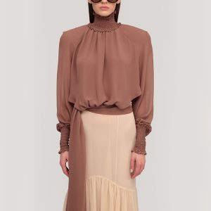 High neck Blouse in Viscose