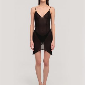 Black silk dress