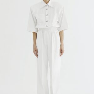 Riviera jumpsuit in white linen