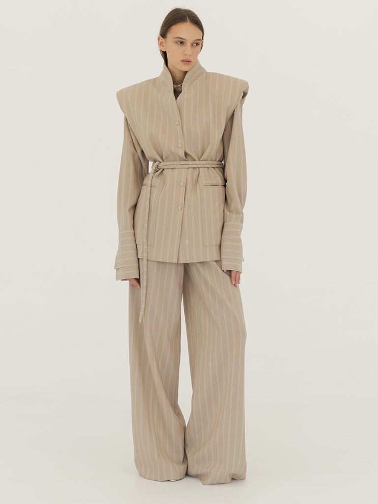 Striped Viscose Wool 3 piece set
