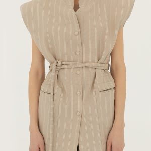 Striped Viscose Wool Vest