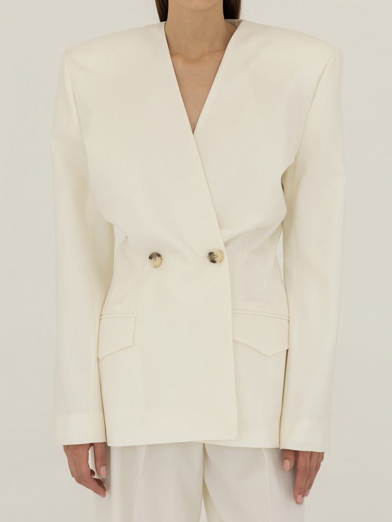 Structured Eggshell Wool jacket
