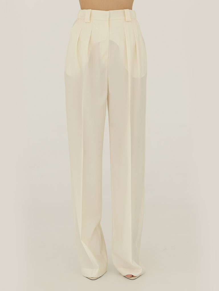 Eggshell Wool Pants