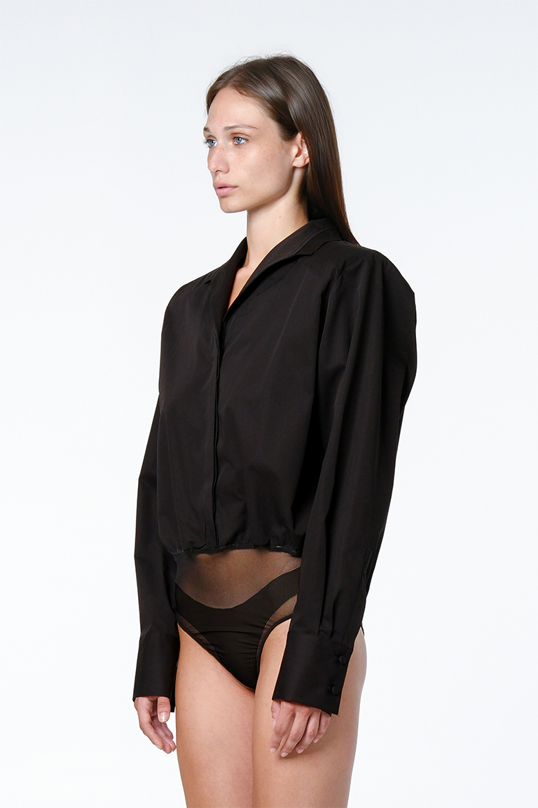 Body shirt in poplin / black