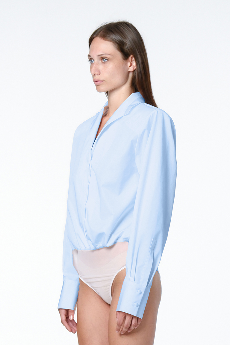 Body shirt in poplin / blue