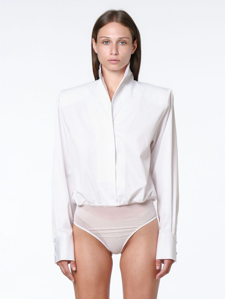 Body shirt in poplin / white