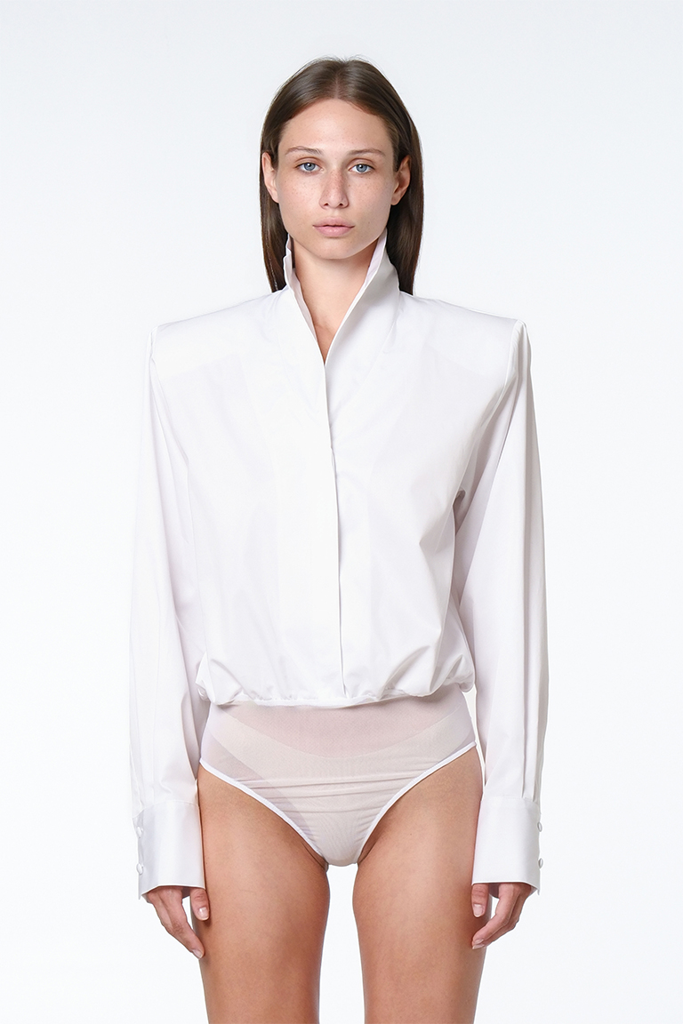 Body shirt in poplin / white