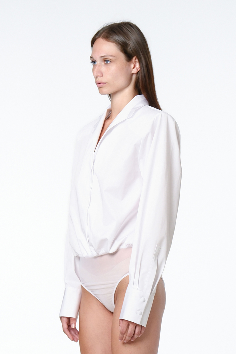 Body shirt in poplin / white