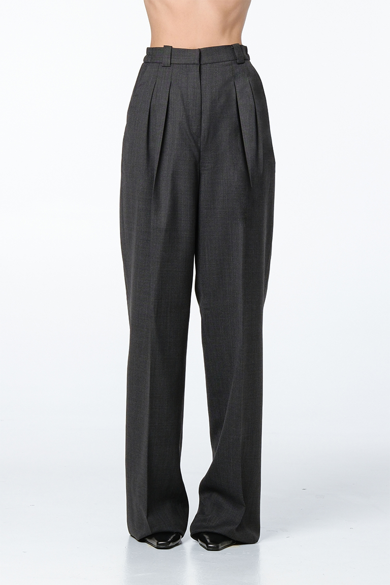 Classic pants in wool / dark grey
