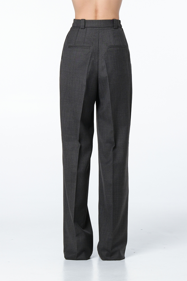 Classic pants in wool / dark grey