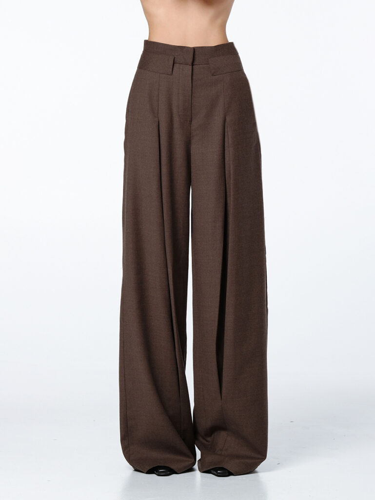 Double waist pants / brown