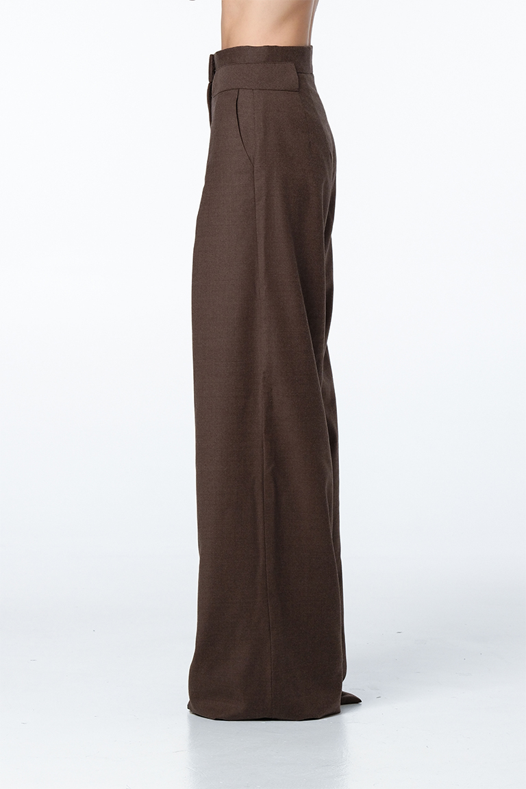 Double waist pants / brown