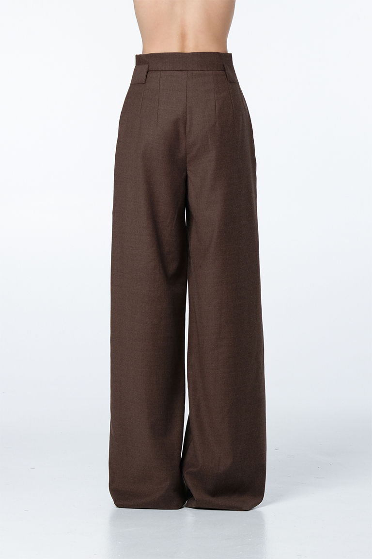 Double waist pants / brown