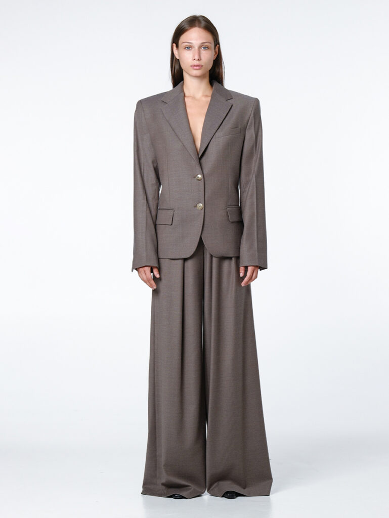 Short jacket & Asymmetric pants