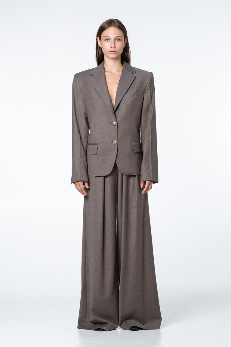 Short jacket & Asymmetric pants