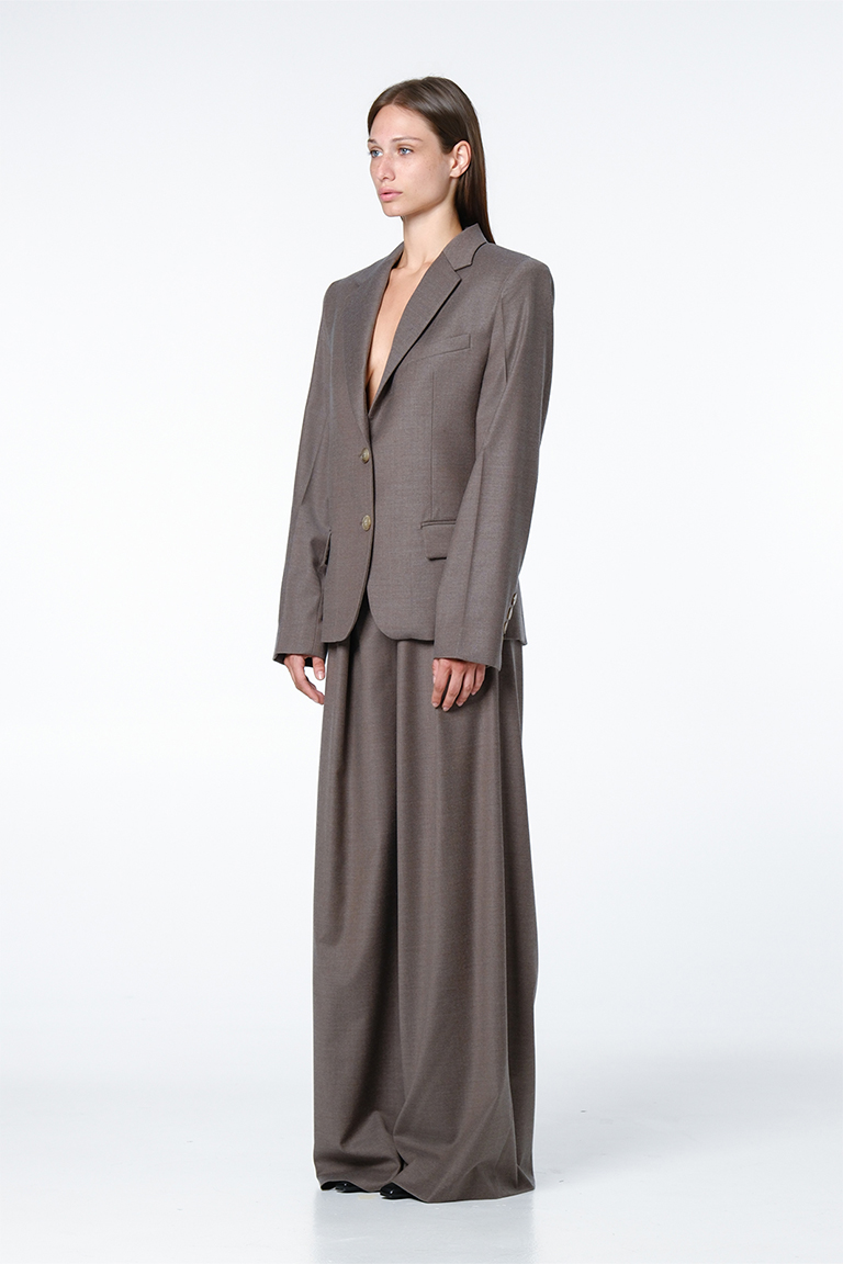 Short jacket & Asymmetric pants