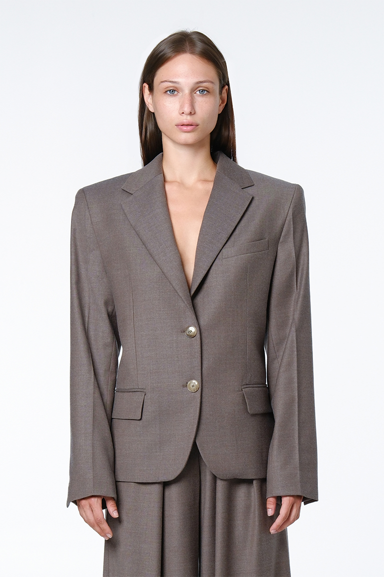 Short jacket & Asymmetric pants
