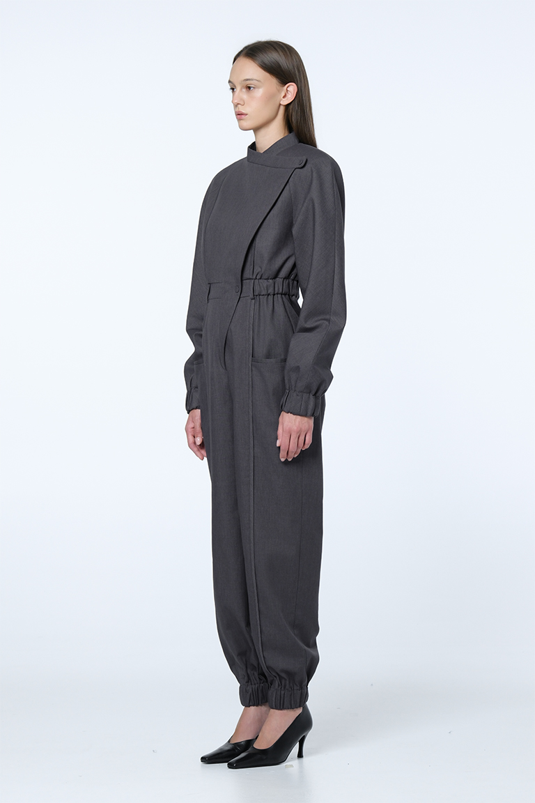 Asymmetric jumpsuit / grey