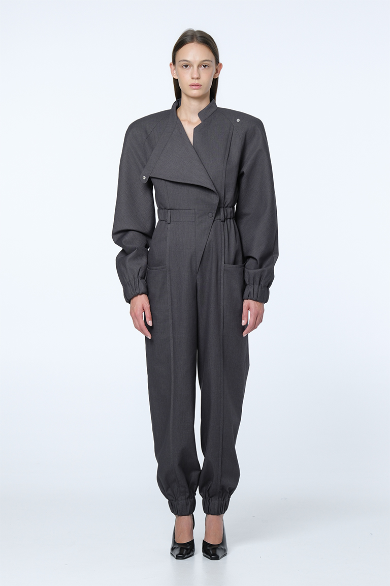 Asymmetric jumpsuit / grey