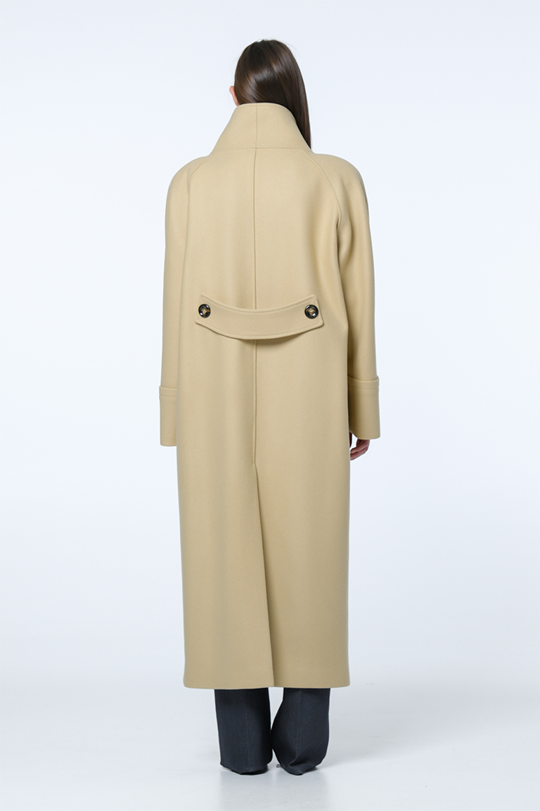 Long asymmetric coat / beige